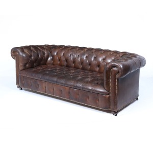 English Leather Chesterfield Sofa