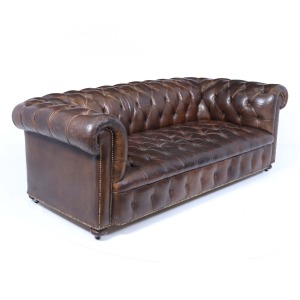 English Leather Chesterfield Sofa
