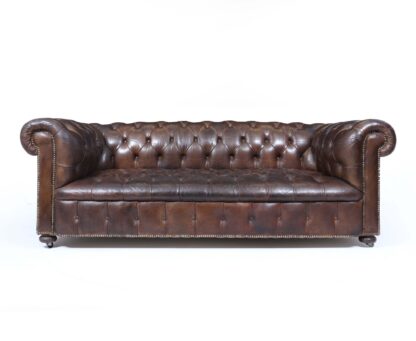 English Leather Chesterfield Sofa - Image 20