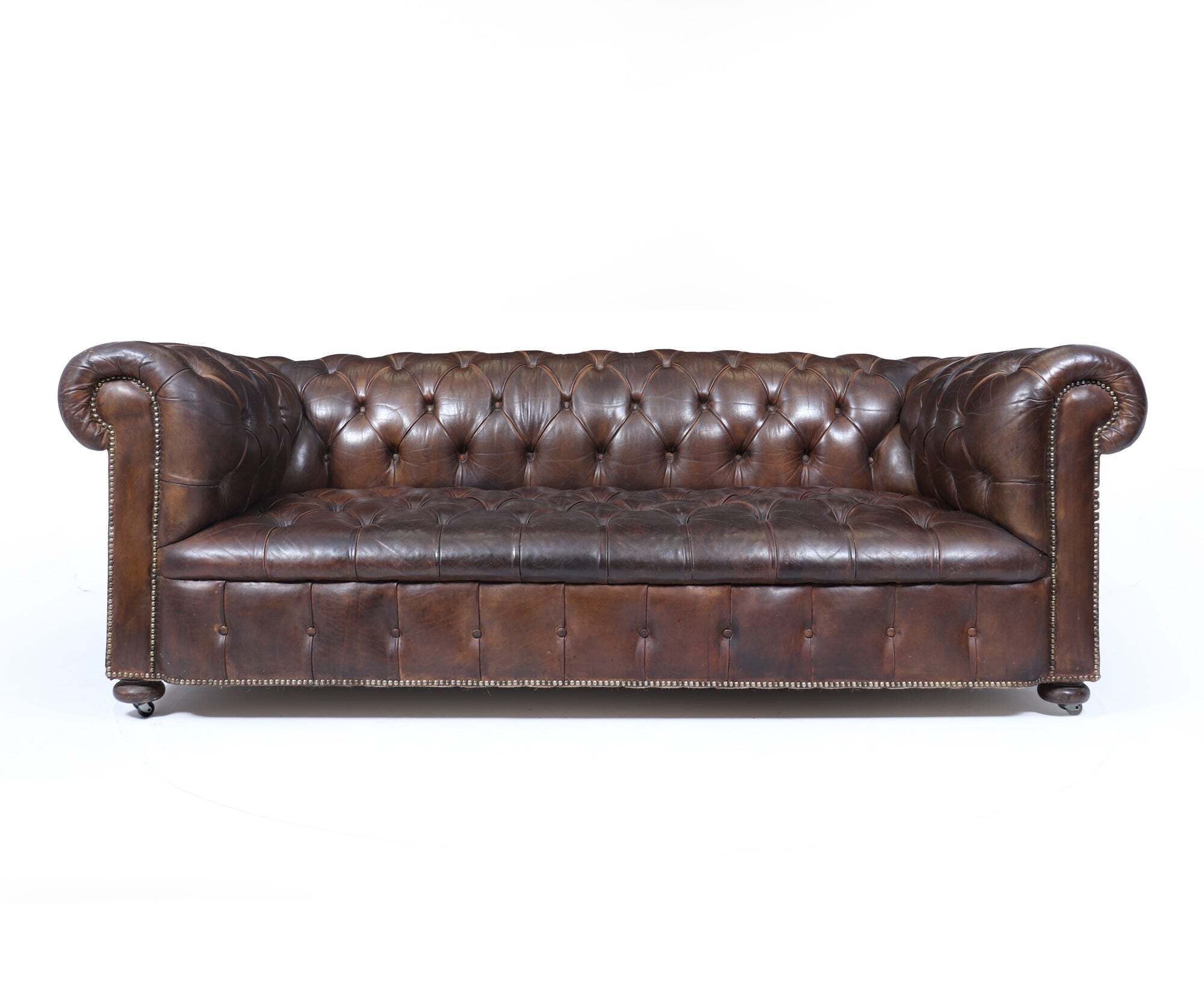 English Leather Chesterfield Sofa