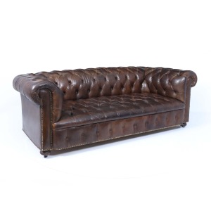 English Leather Chesterfield Sofa