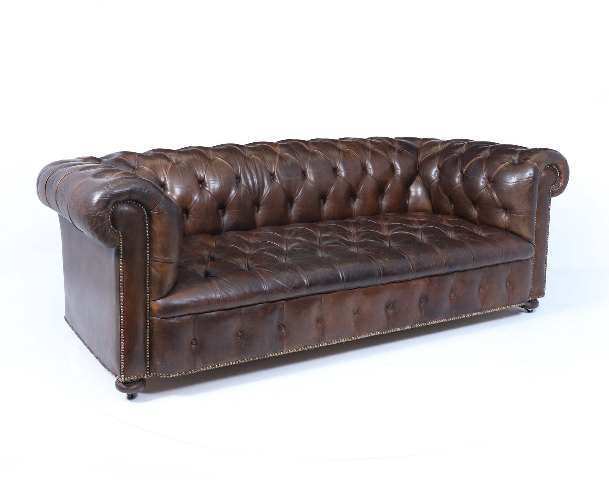 English Leather Chesterfield Sofa