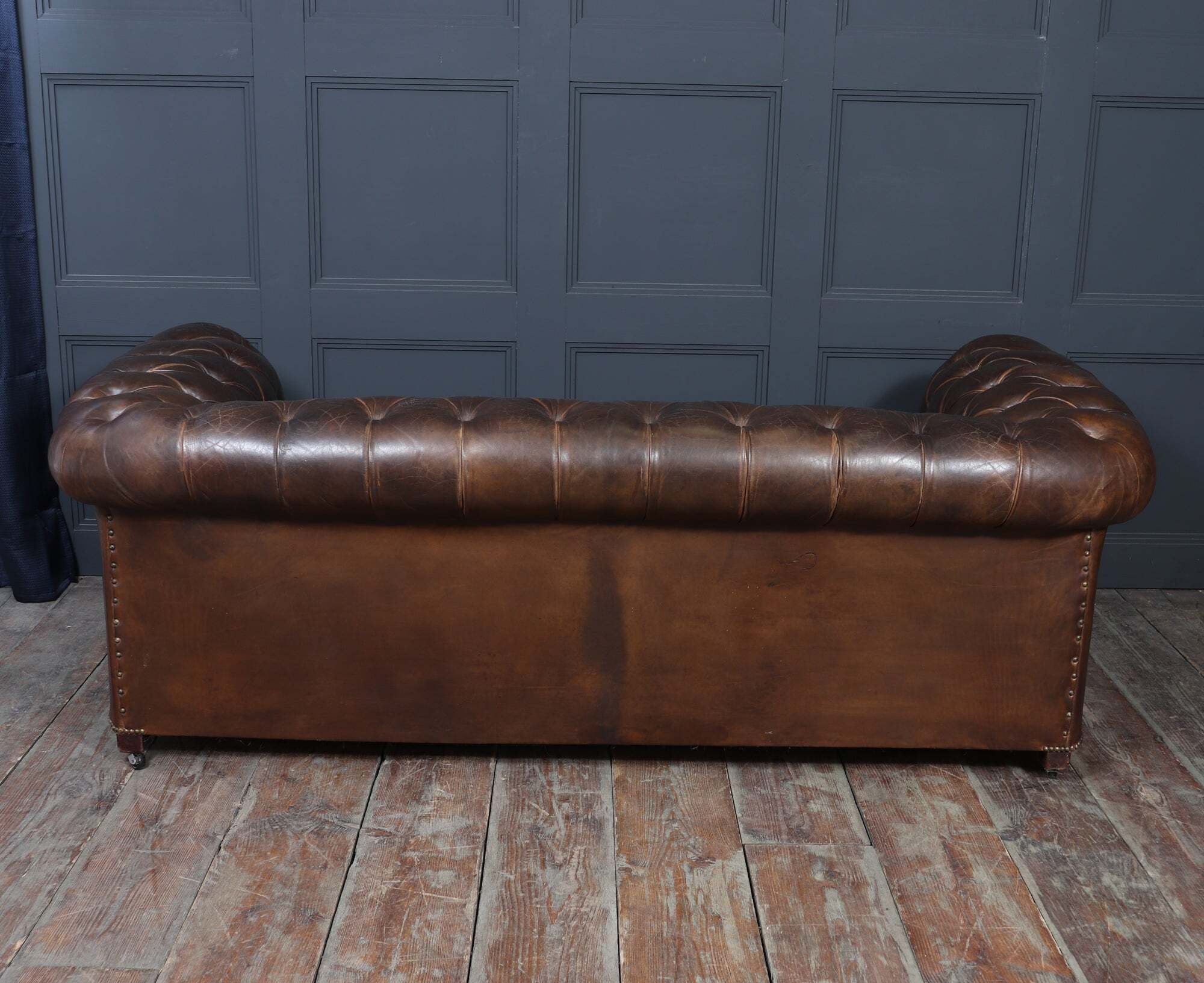 English Leather Chesterfield Sofa