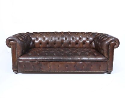 English Leather Chesterfield Sofa - Image 3