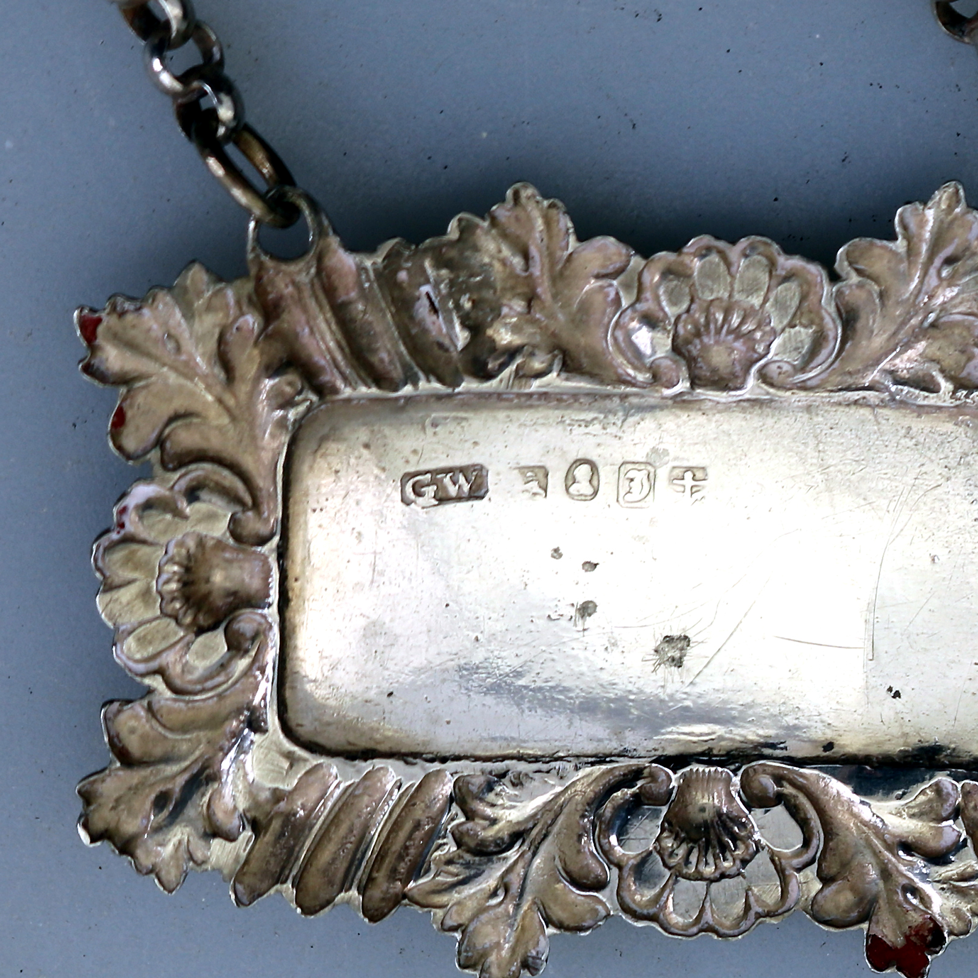 Antique Georgian solid silver Madeira pierced Decanter Label Ticket 11g C.1827