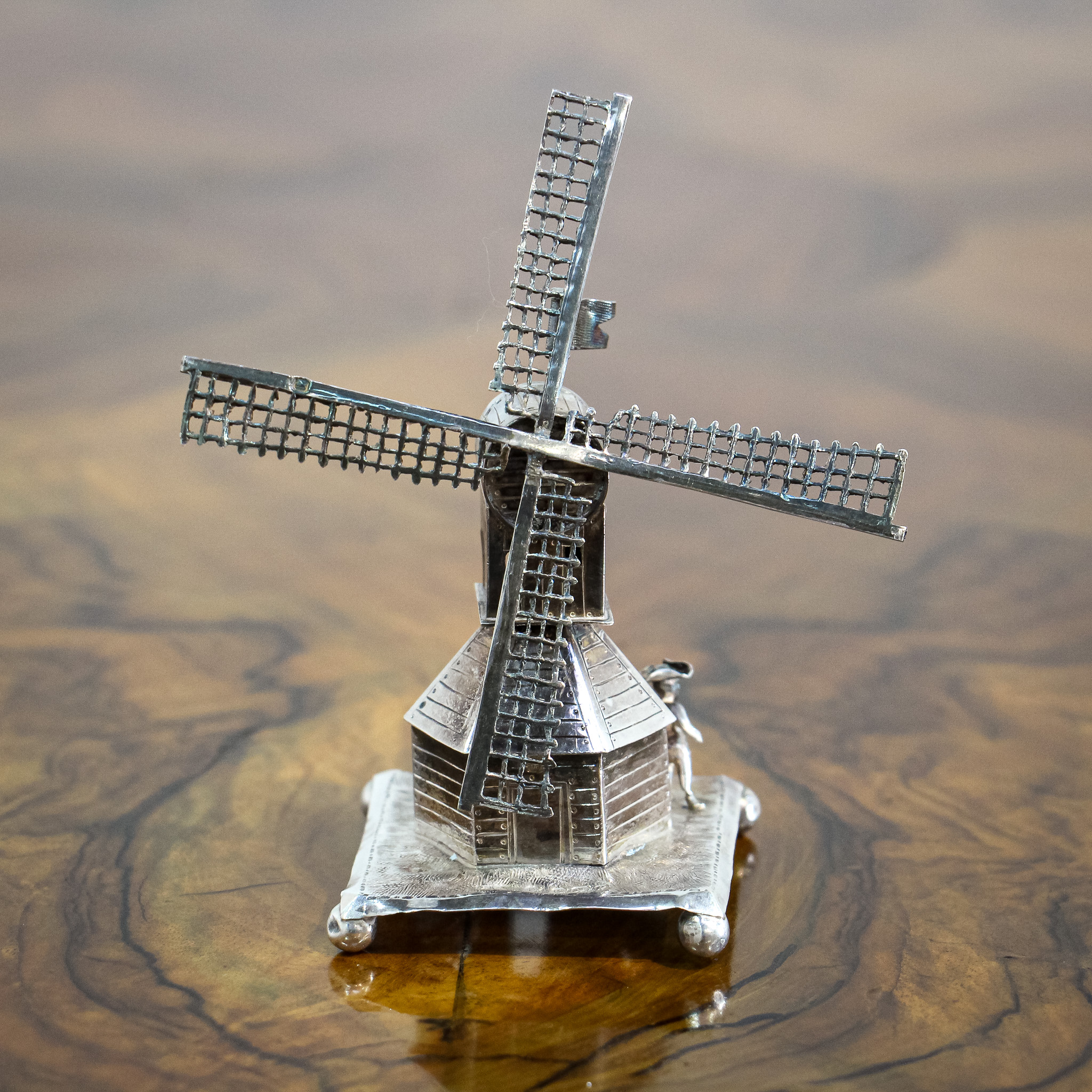 Rare Victorian Novelty Silver Windmill