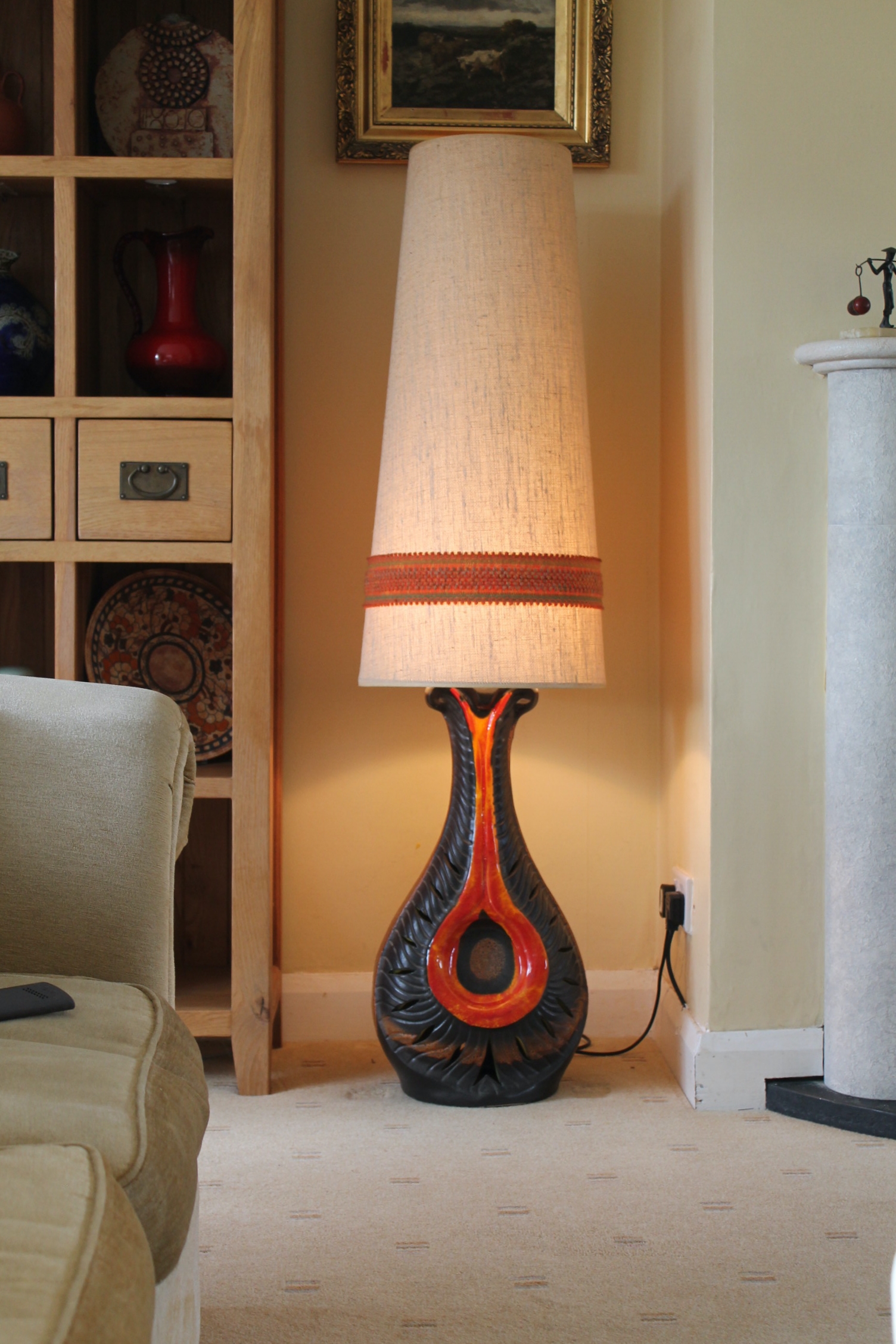 West German Ceramic Floor Lamp