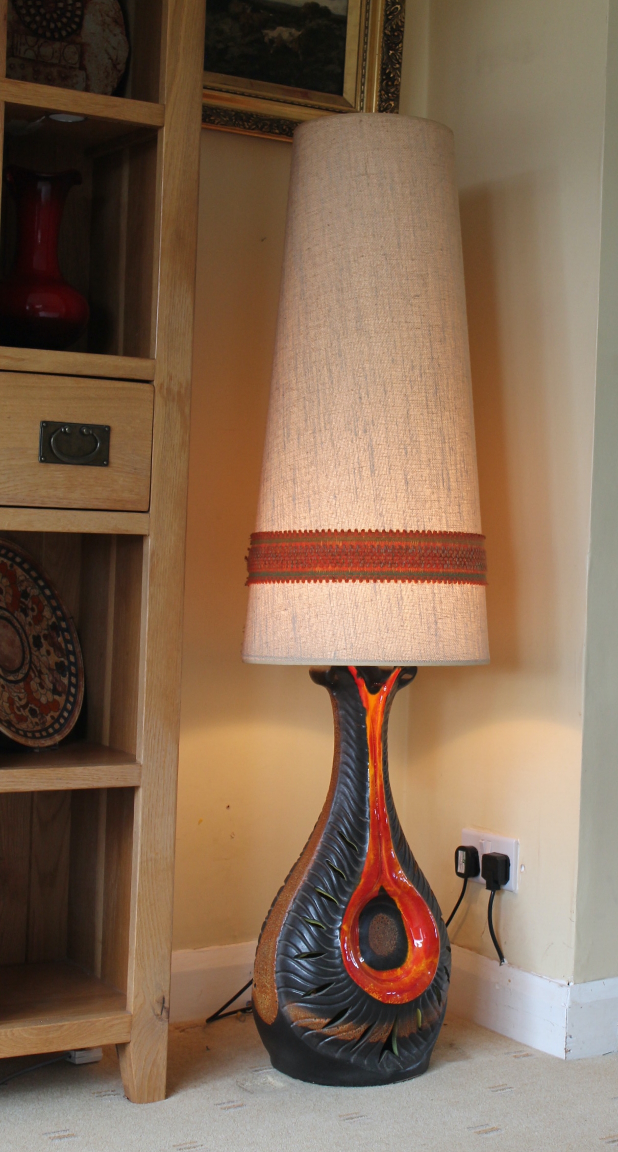 West German Ceramic Floor Lamp