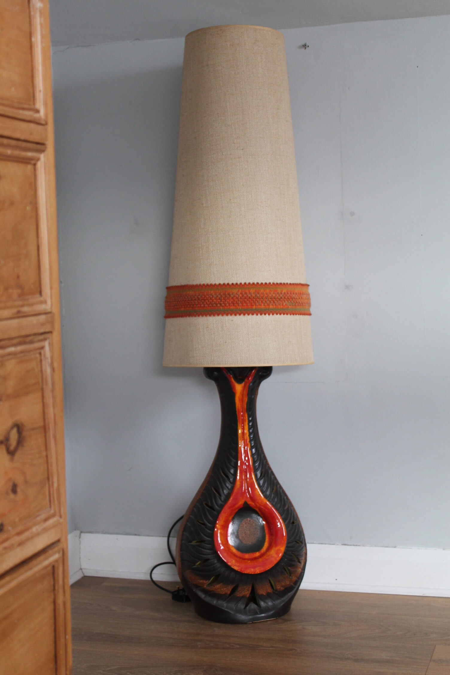 West German Ceramic Floor Lamp