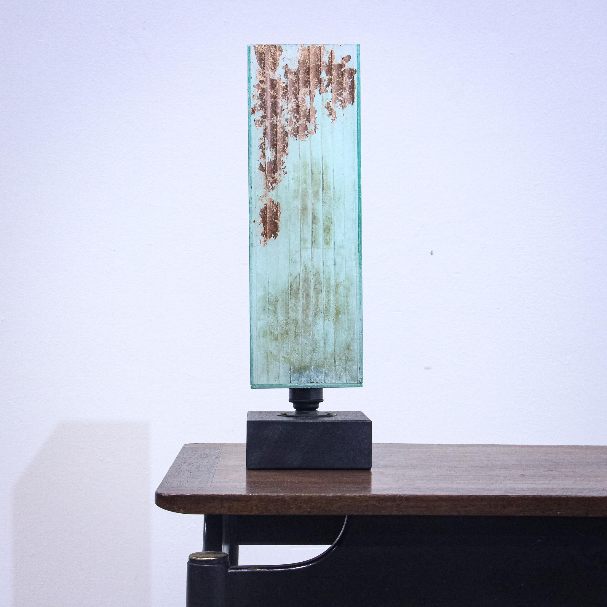 Modern Turquoise & Gold Long Table Lamp