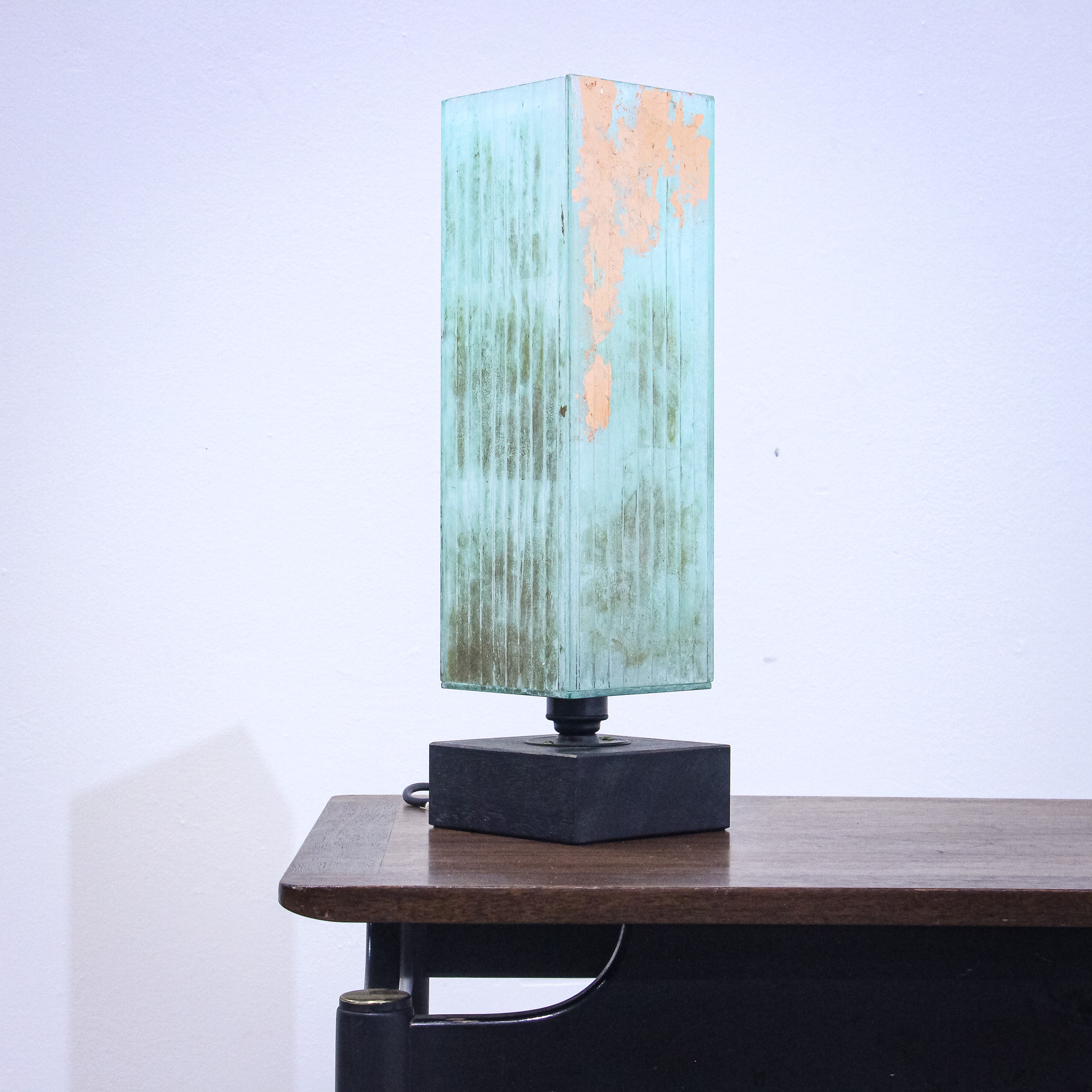 Modern Turquoise & Gold Long Table Lamp