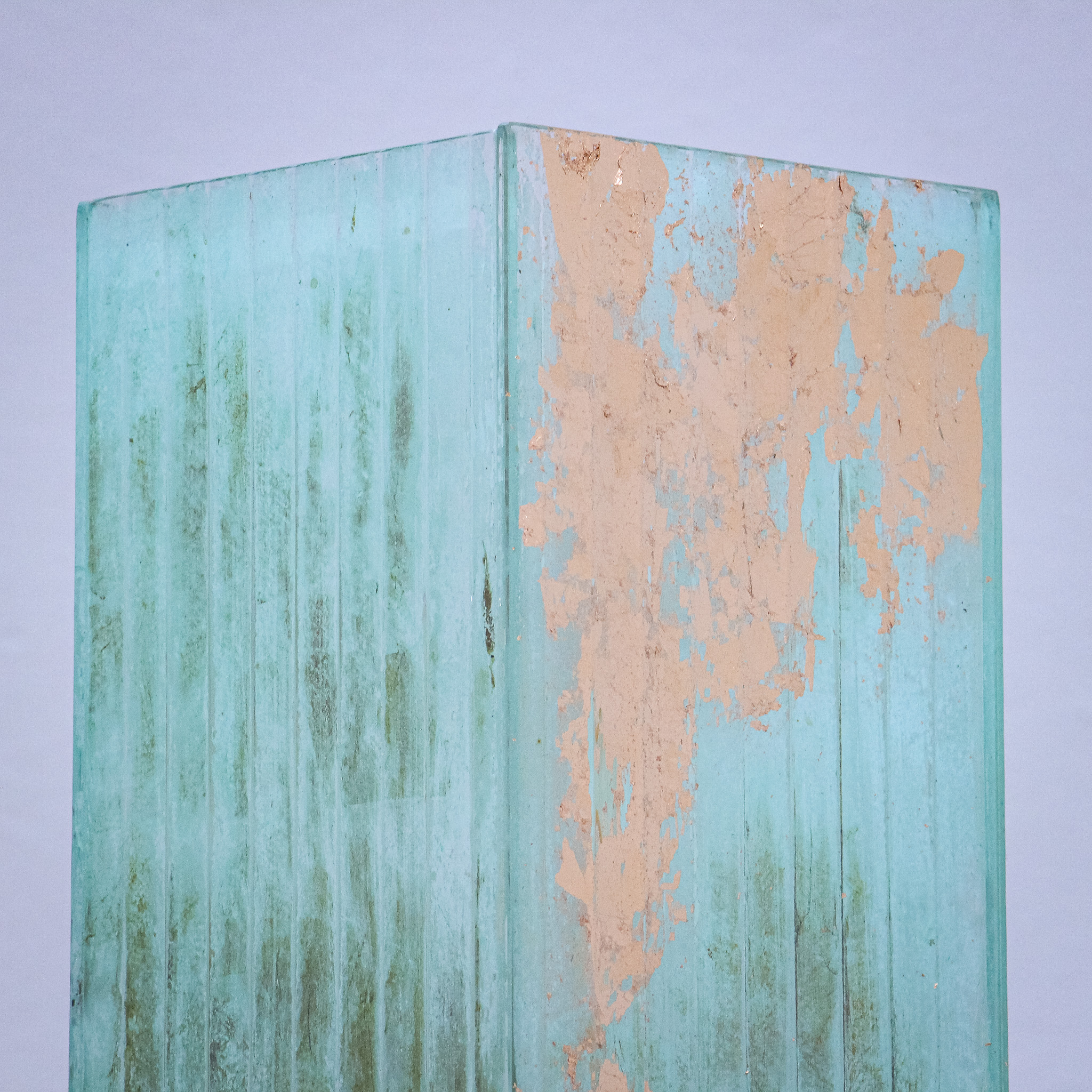 Modern Turquoise & Gold Long Table Lamp
