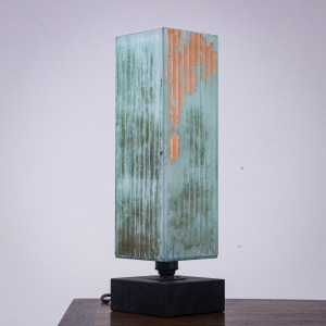 Modern Turquoise & Gold Long Table Lamp