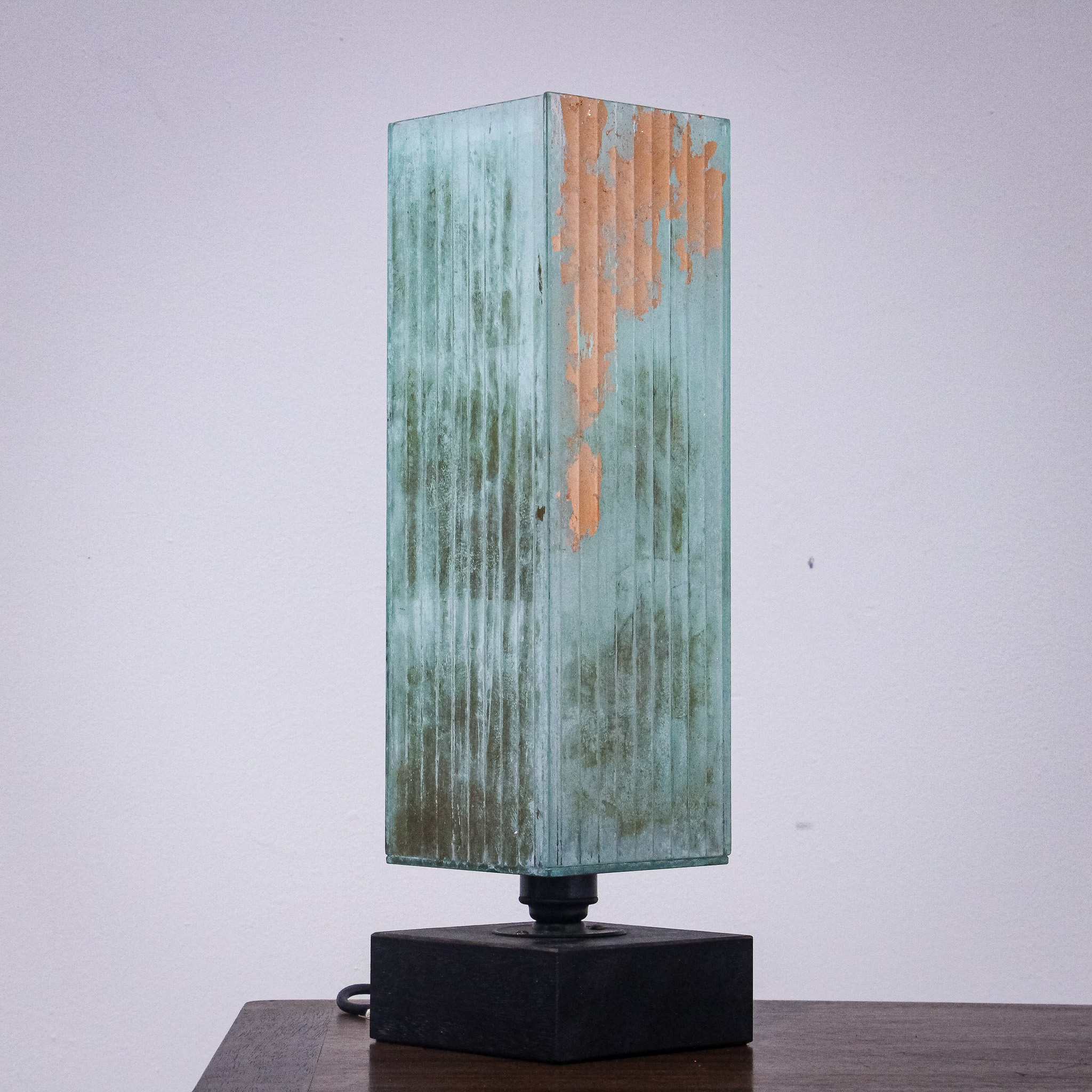 Modern Turquoise & Gold Long Table Lamp