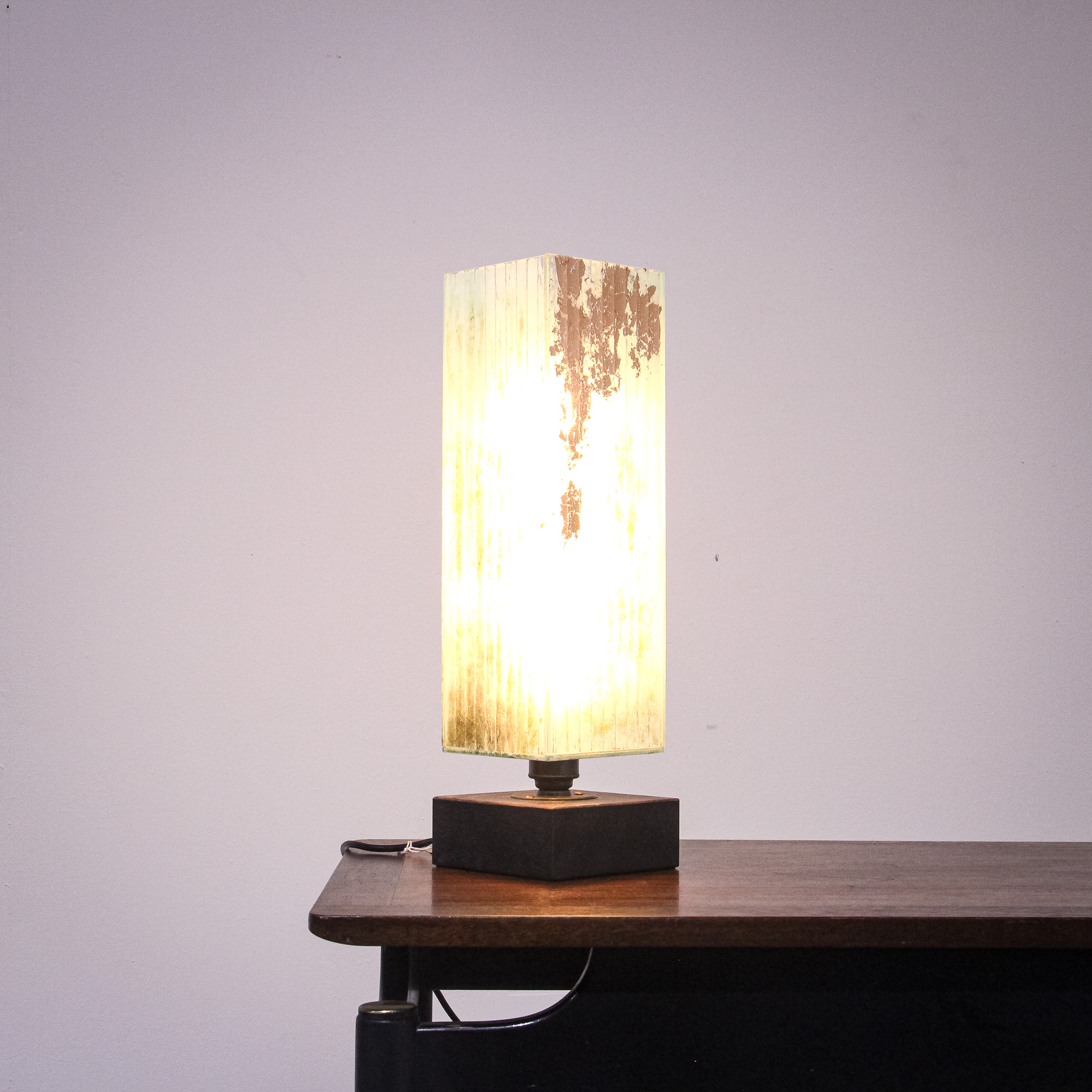 Modern Turquoise & Gold Long Table Lamp