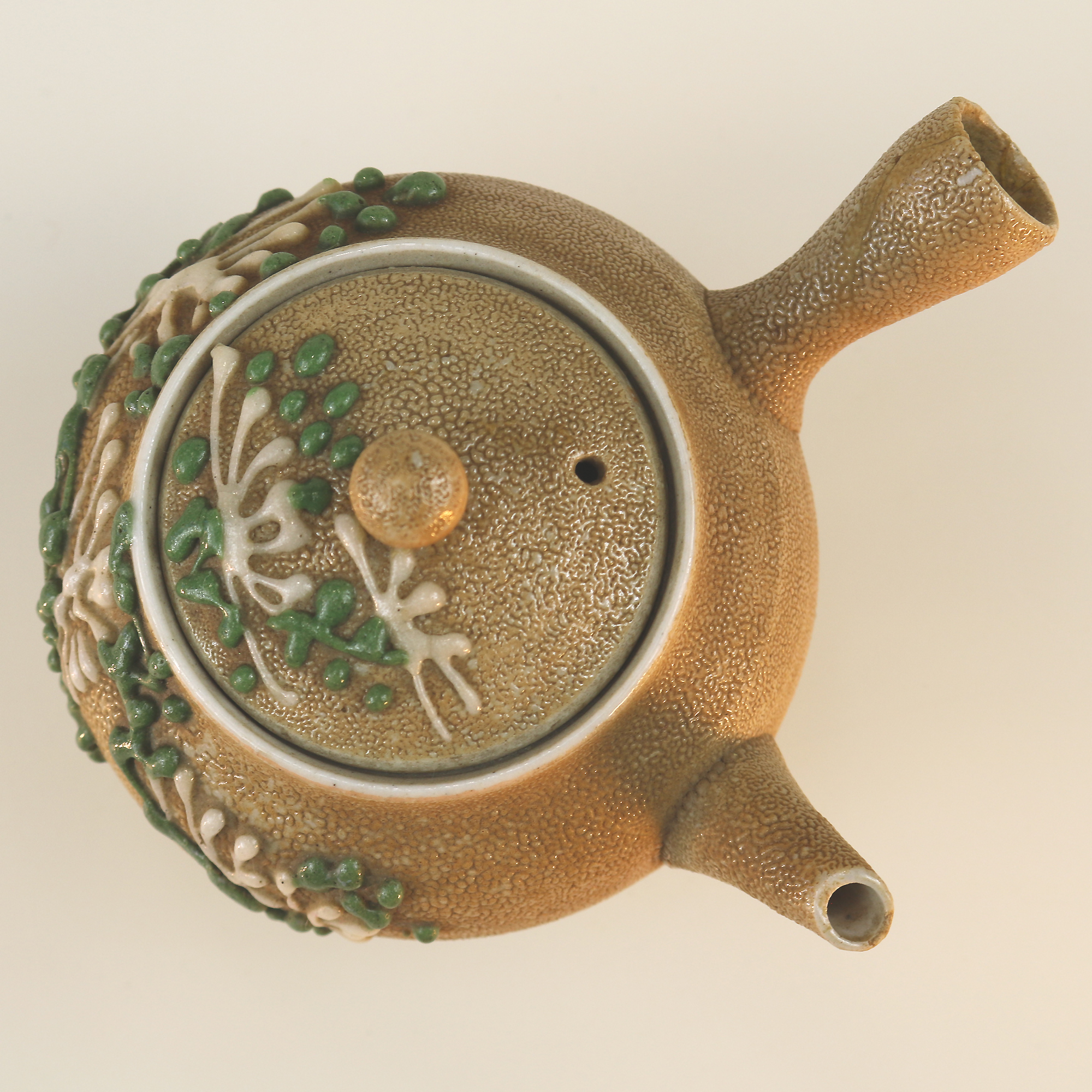 A very pretty Japanese stoneware Kyusu Teapot / Sake Pot C.20thC
