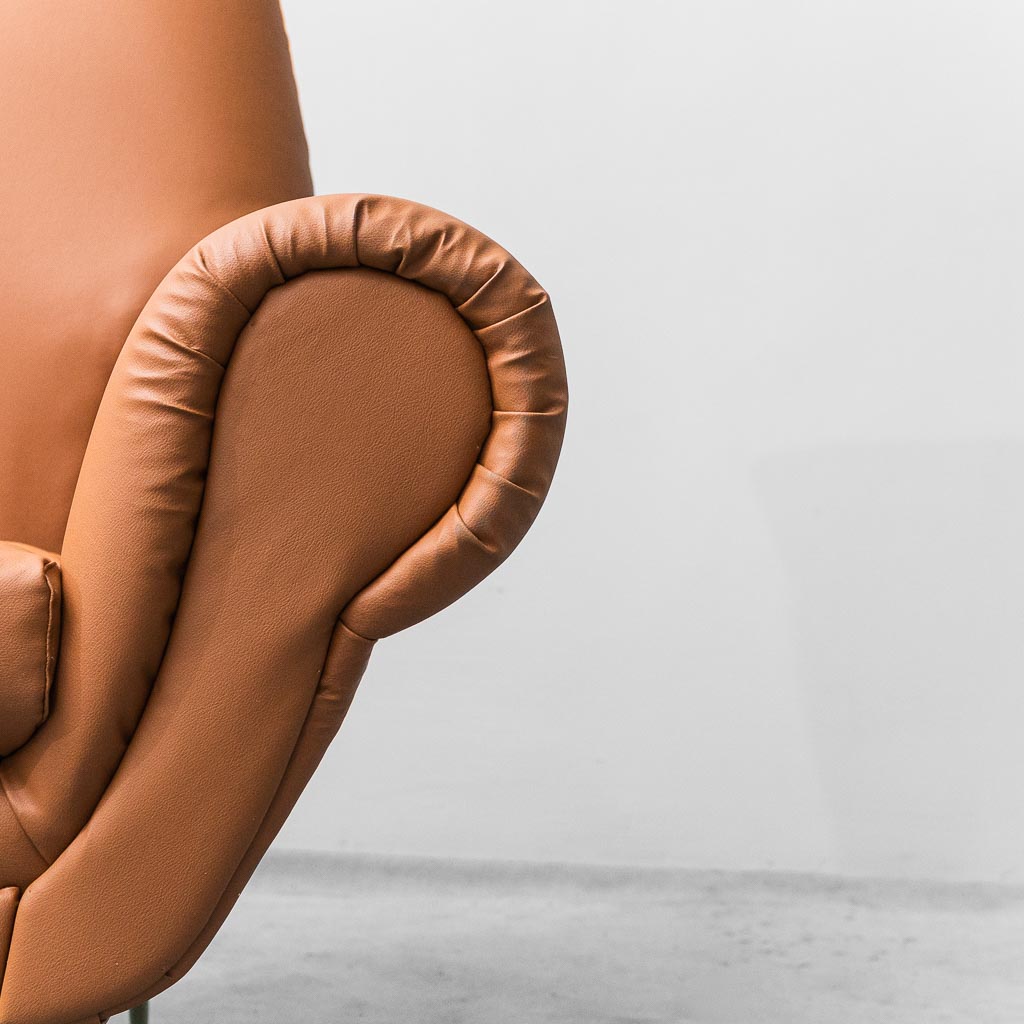 Eco-Leather Armchair Gigi Radice Minotti 1950s Vintage Modern