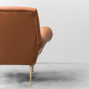Eco-Leather Armchair Gigi Radice Minotti 1950s Vintage Modern