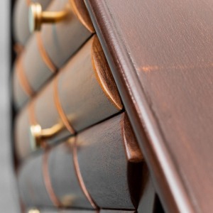 Vintage Wooden Sideboard With Brass Details From The 60s