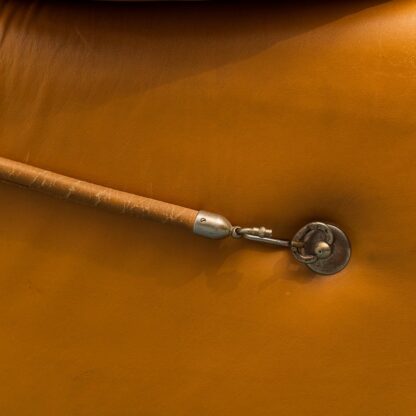 3 Seater Sofa Brown Leather 70s Vintage - Image 8