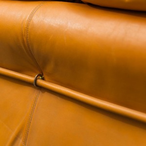 3 Seater Sofa Brown Leather 70s Vintage