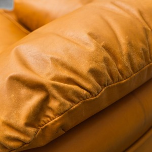 Pair Of 70s Vintage Modern Brown Leather Armchairs