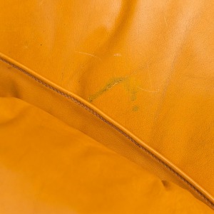 Pair Of 70s Vintage Modern Brown Leather Armchairs