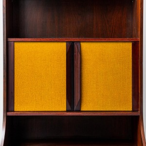 Mobile Bookcase Wood Fabric 60s Vintage Modern