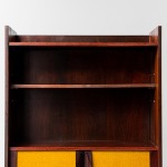 Mobile Bookcase Wood Fabric 60s Vintage Modern