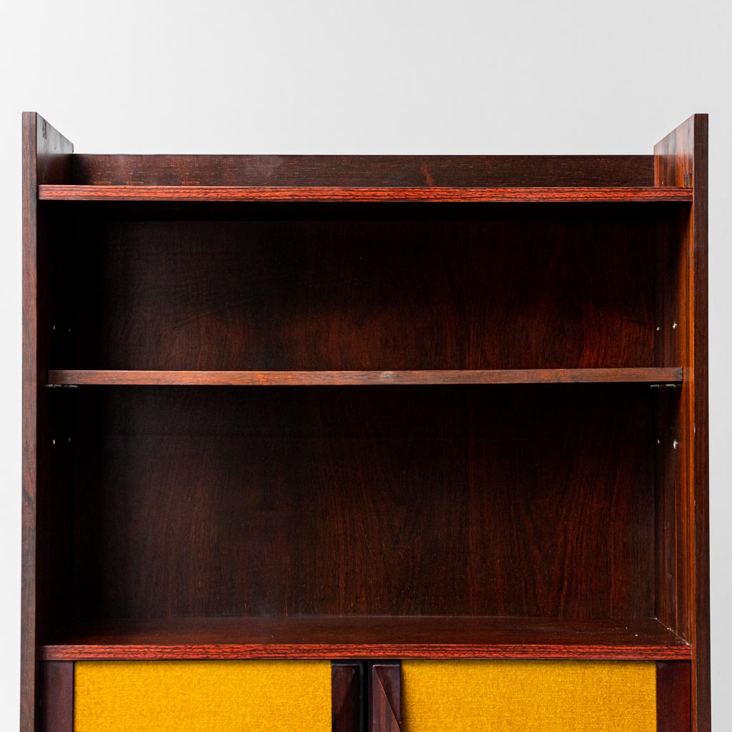 Mobile Bookcase Wood Fabric 60s Vintage Modern