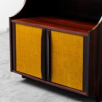 Mobile Bookcase Wood Fabric 60s Vintage Modern