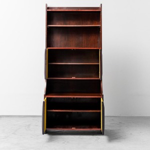 Mobile Bookcase Wood Fabric 60s Vintage Modern