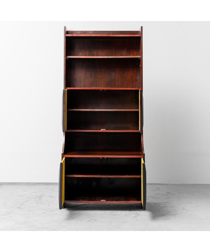 Mobile Bookcase Wood Fabric 60s Vintage Modern