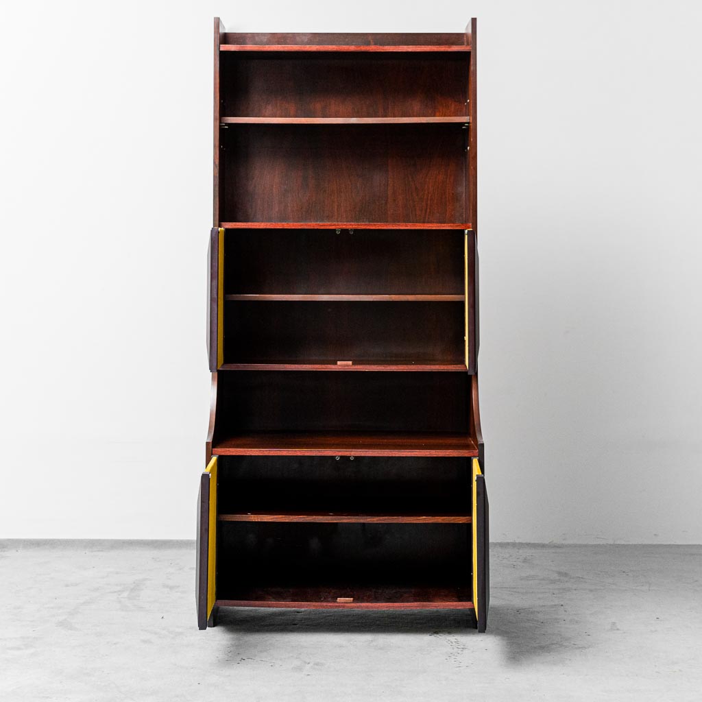Mobile Bookcase Wood Fabric 60s Vintage Modern