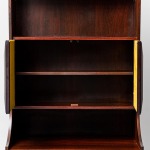 Mobile Bookcase Wood Fabric 60s Vintage Modern