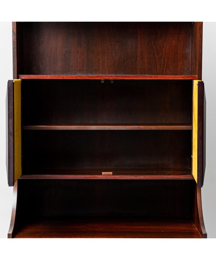 Mobile Bookcase Wood Fabric 60s Vintage Modern
