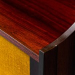 Mobile Bookcase Wood Fabric 60s Vintage Modern