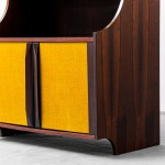 Mobile Bookcase Wood Fabric 60s Vintage Modern