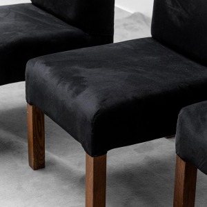 Set Of Four Wine Velvet Chairs Of The 70s Vintage Modernate