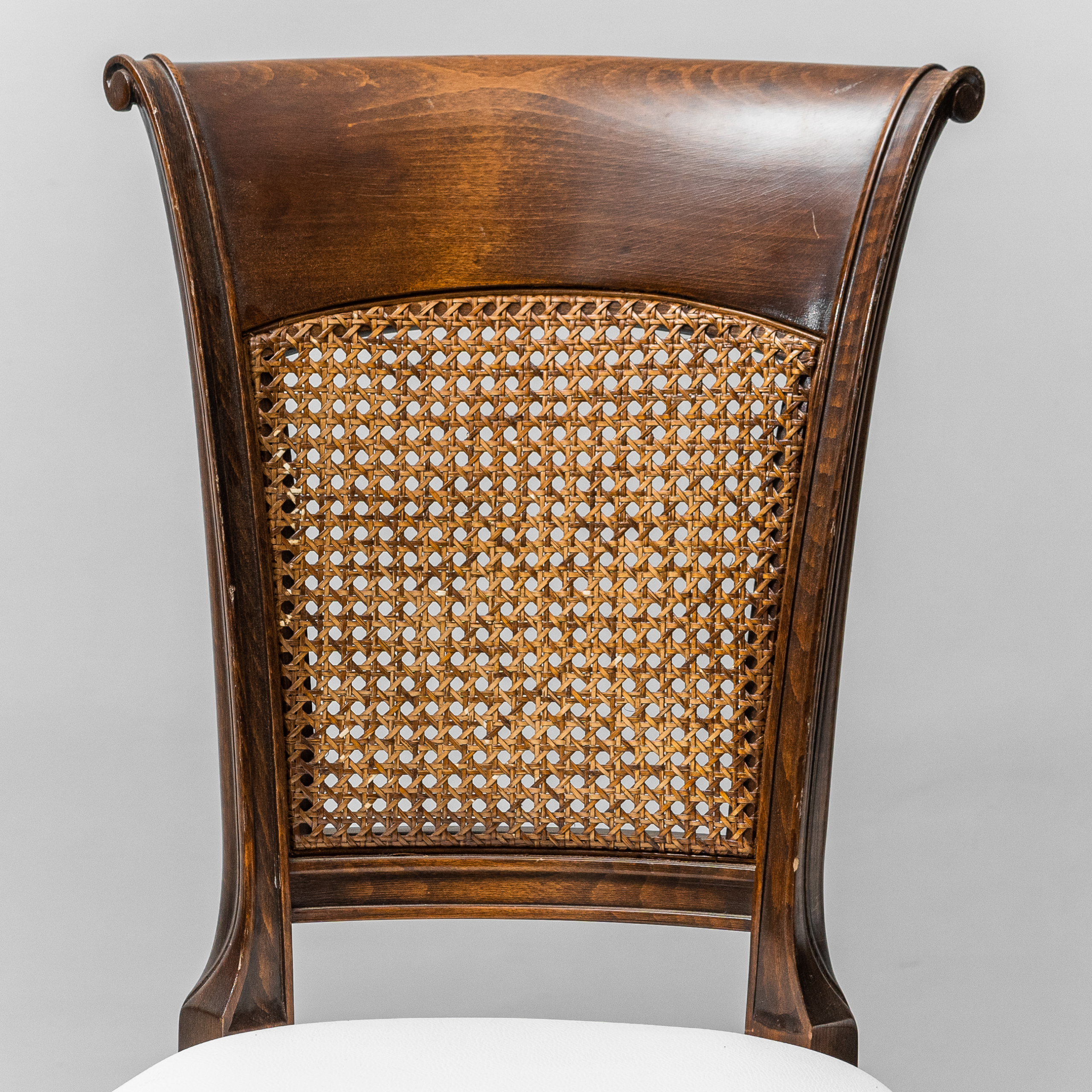 Set Of 4 White Skai Chairs Of Vienna 1950s Vintage