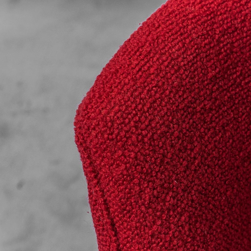 Pair Of Bouclé Red Bouclé Armchairs 1960s Vintage Modernate
