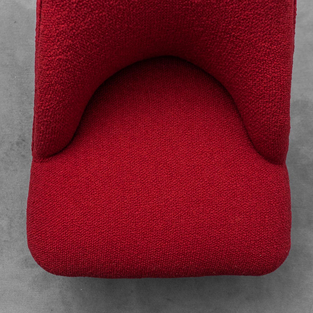 Pair Of Bouclé Red Bouclé Armchairs 1960s Vintage Modernate