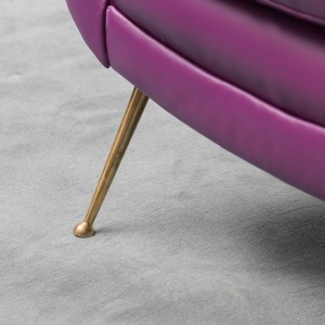 Gigi Radice Radice Minotti's Purple Leather Armchair 1950s Vintage
