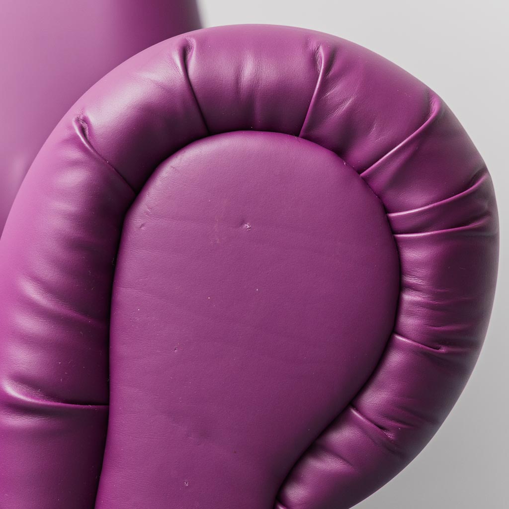 Gigi Radice Radice Minotti's Purple Leather Armchair 1950s Vintage