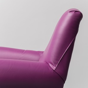 Gigi Radice Radice Minotti's Purple Leather Armchair 1950s Vintage