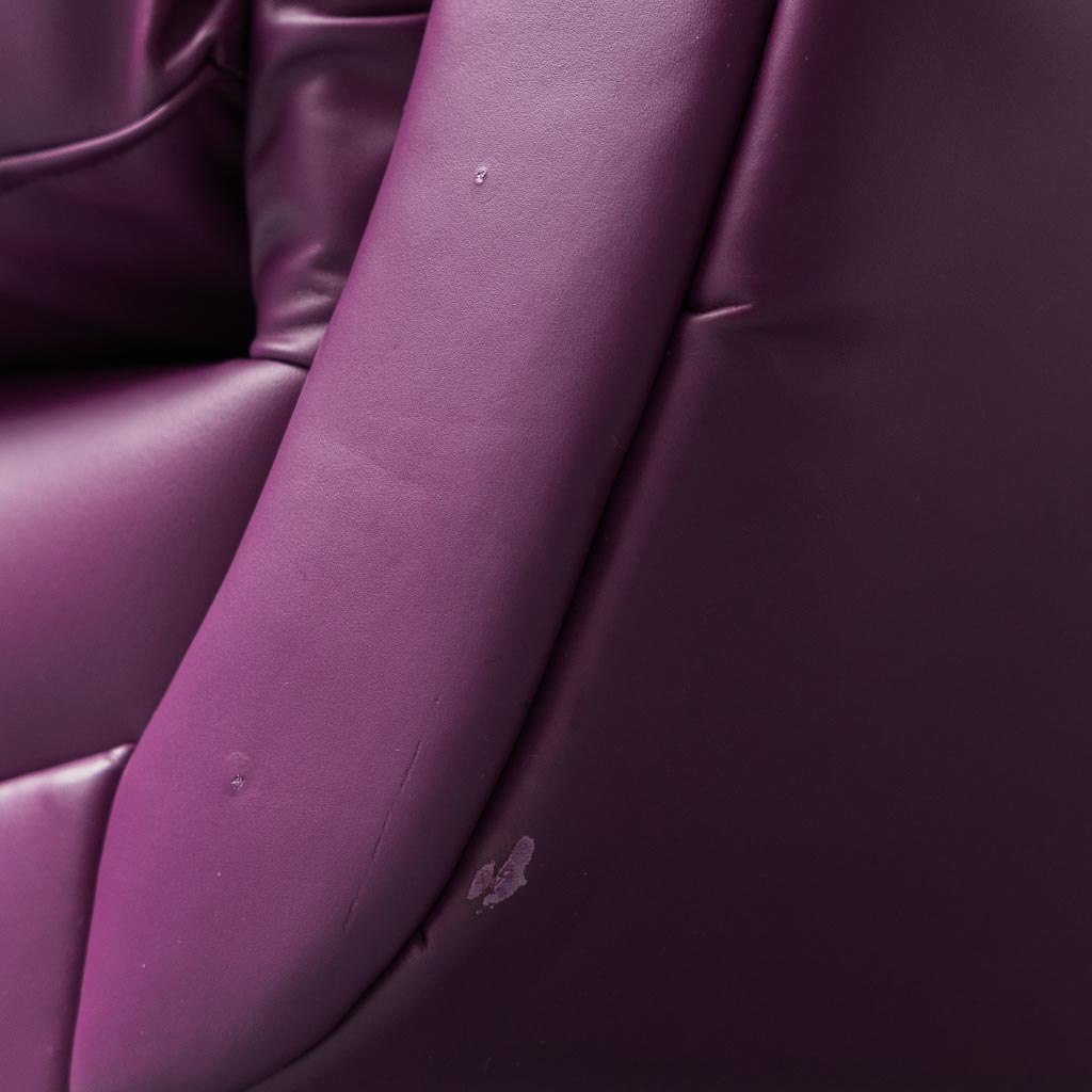 Gigi Radice Radice Minotti's Purple Leather Armchair 1950s Vintage