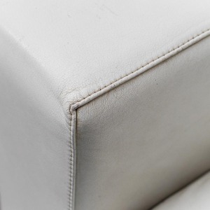 3 -Seater Sofa Patrick In White Leather Flexform Years 2000