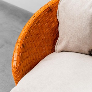 2 Seater Woven Sofa By Tito Angioli 90s Vintage Modern