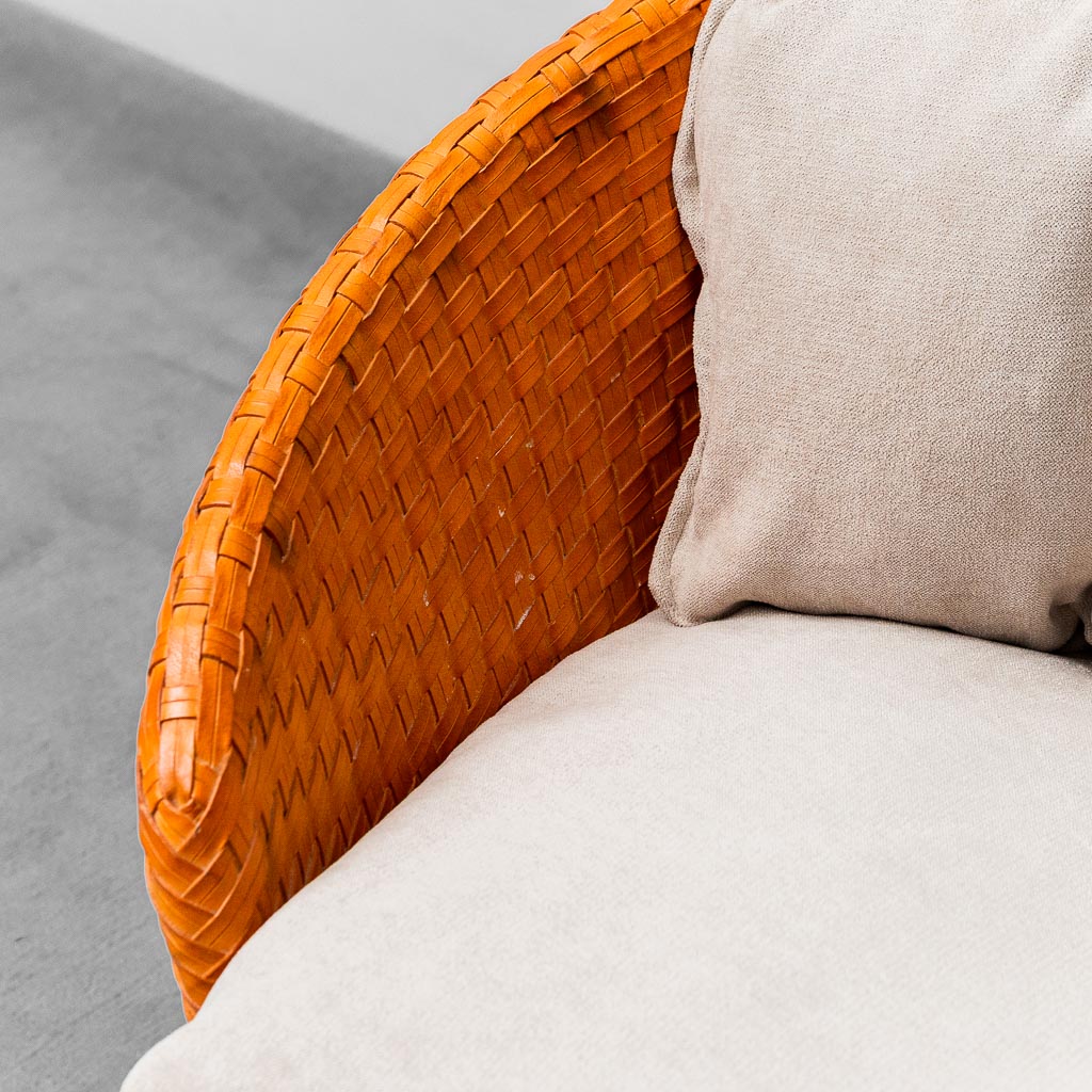 2 Seater Woven Sofa By Tito Angioli 90s Vintage Modern
