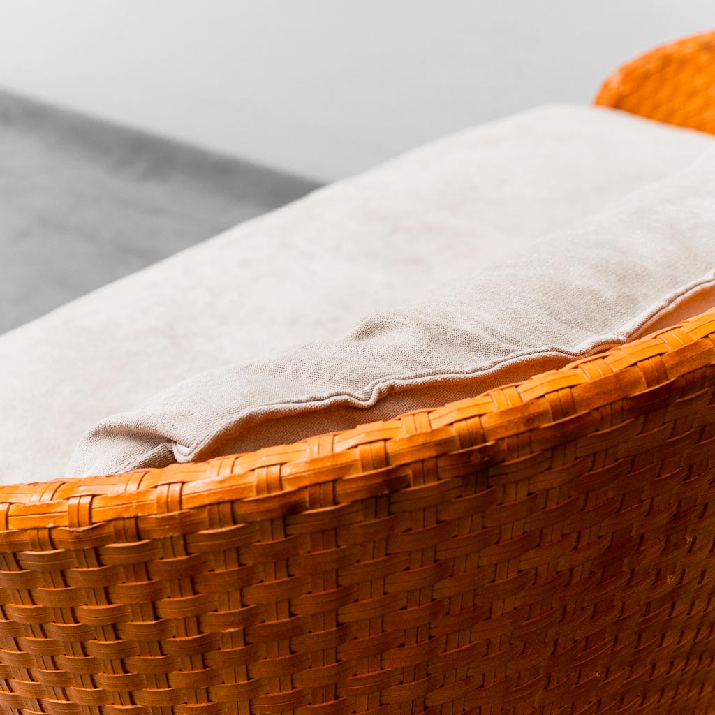2 Seater Woven Sofa By Tito Angioli 90s Vintage Modern